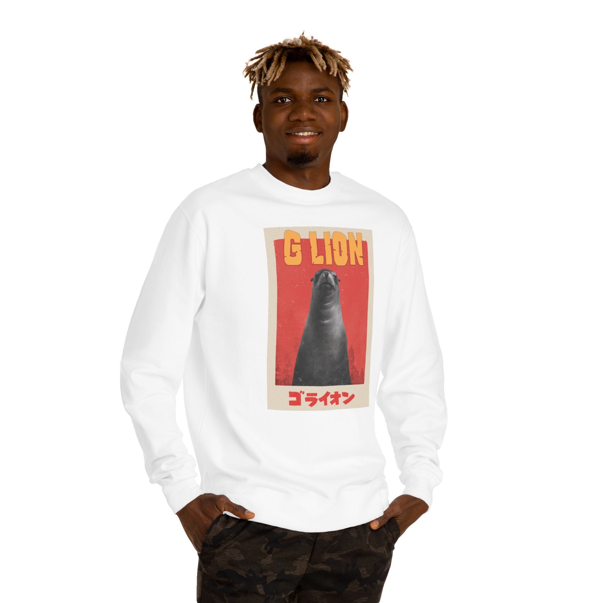G Lion Vintage Crewneck Sweatshirt — Retro Godzilla Graphic