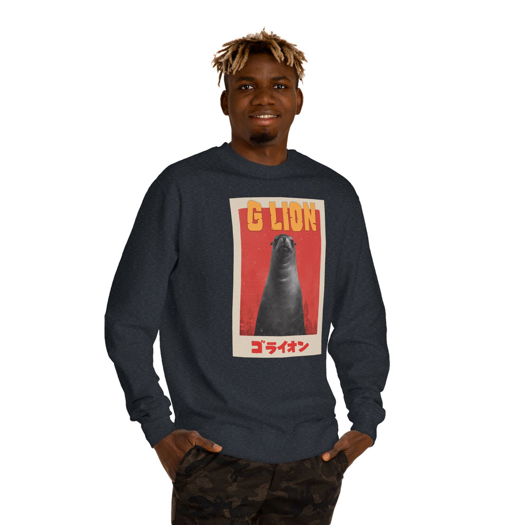 G Lion Vintage Crewneck Sweatshirt — Retro Godzilla Graphic