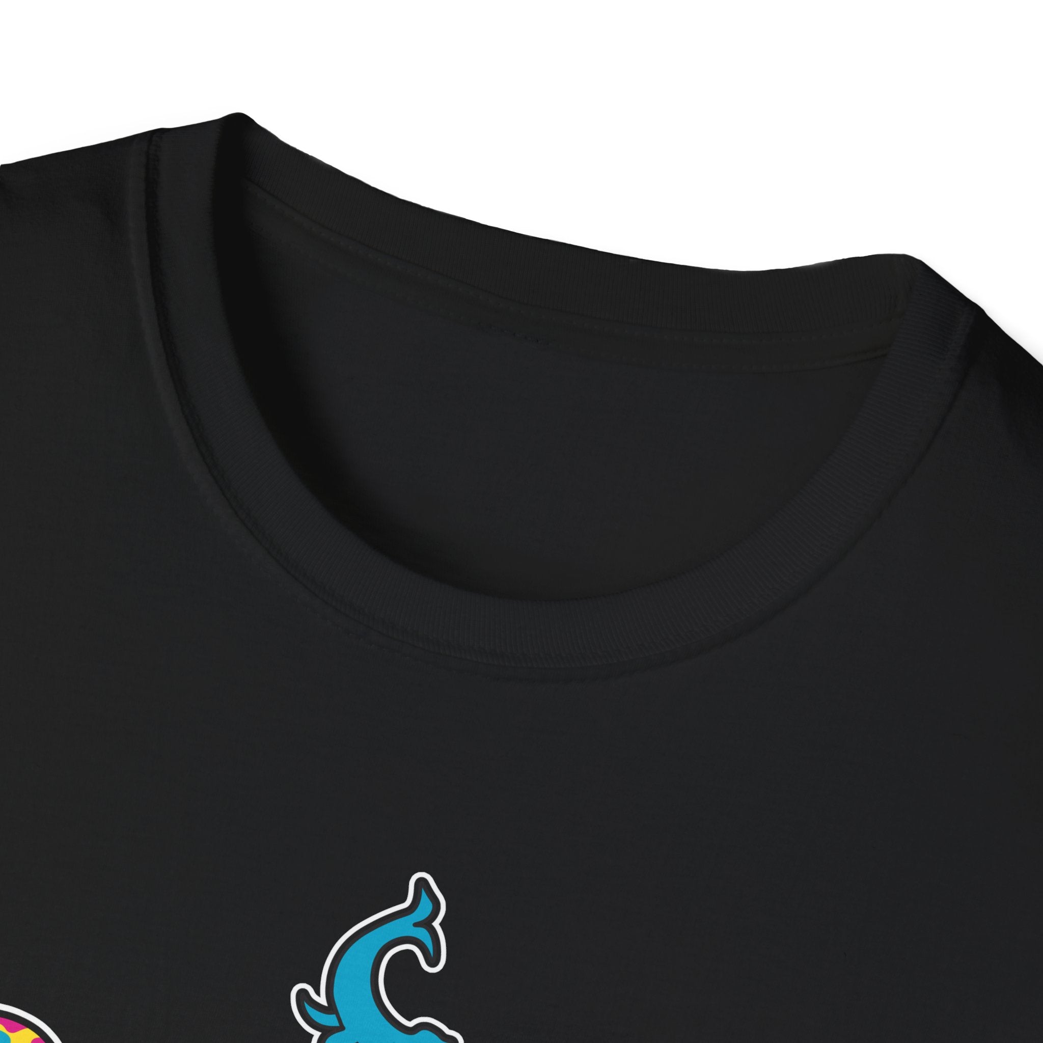 Multicolored Camo G Lion Logo T‑Shirt - Black