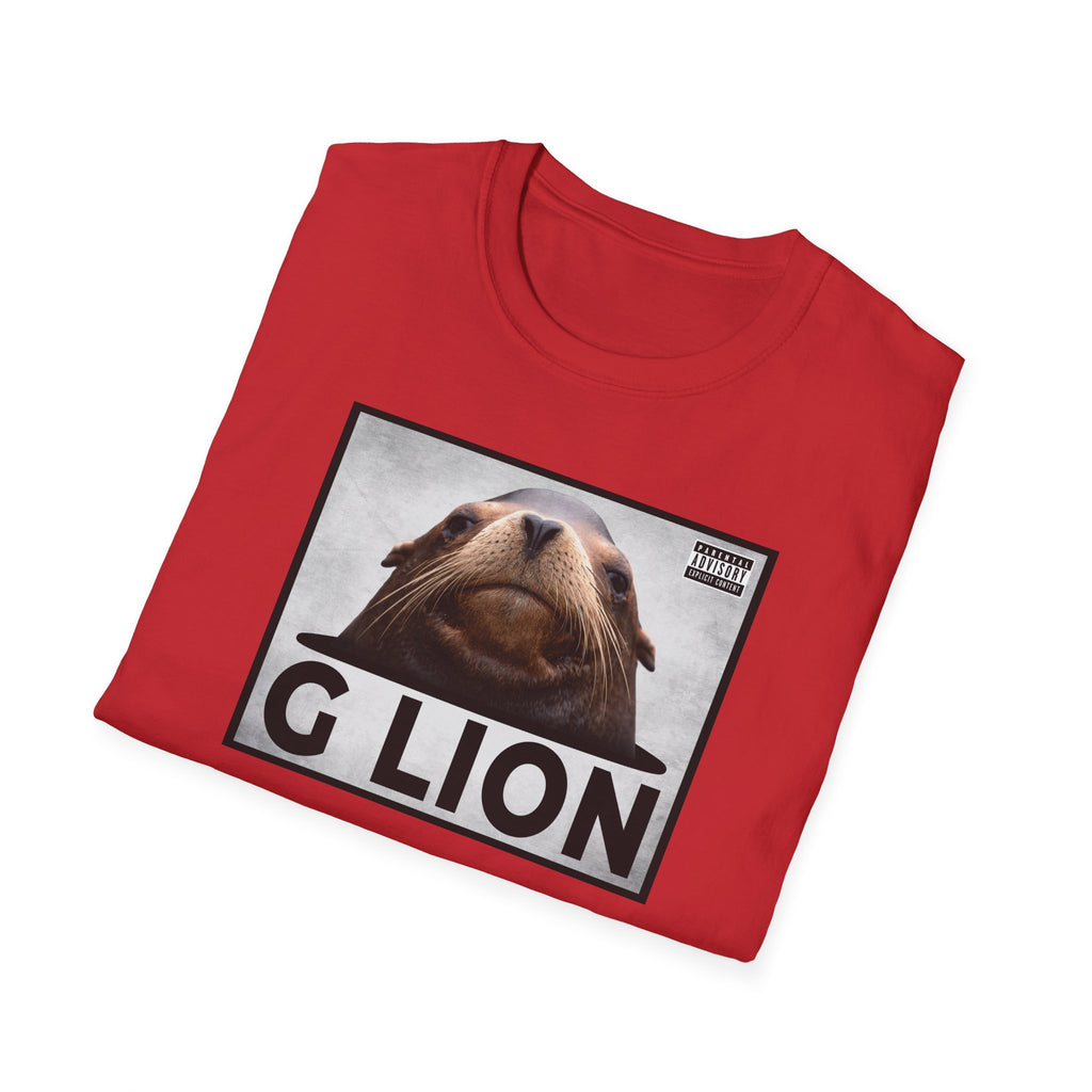 G Lion Graphic T‑Shirt — Bold Lion Face Album Cover Shirt