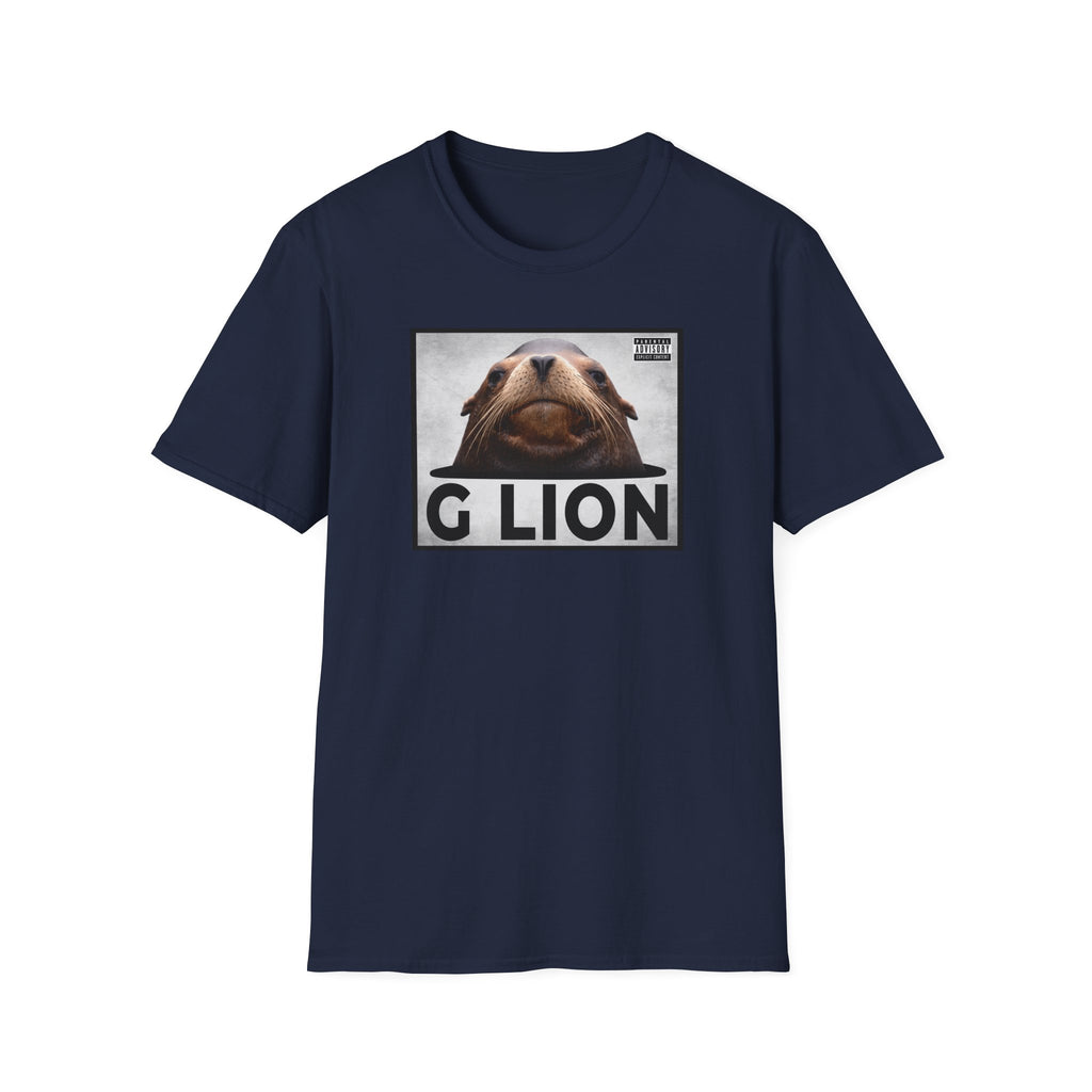 G Lion Graphic T‑Shirt — Bold Lion Face Album Cover Shirt