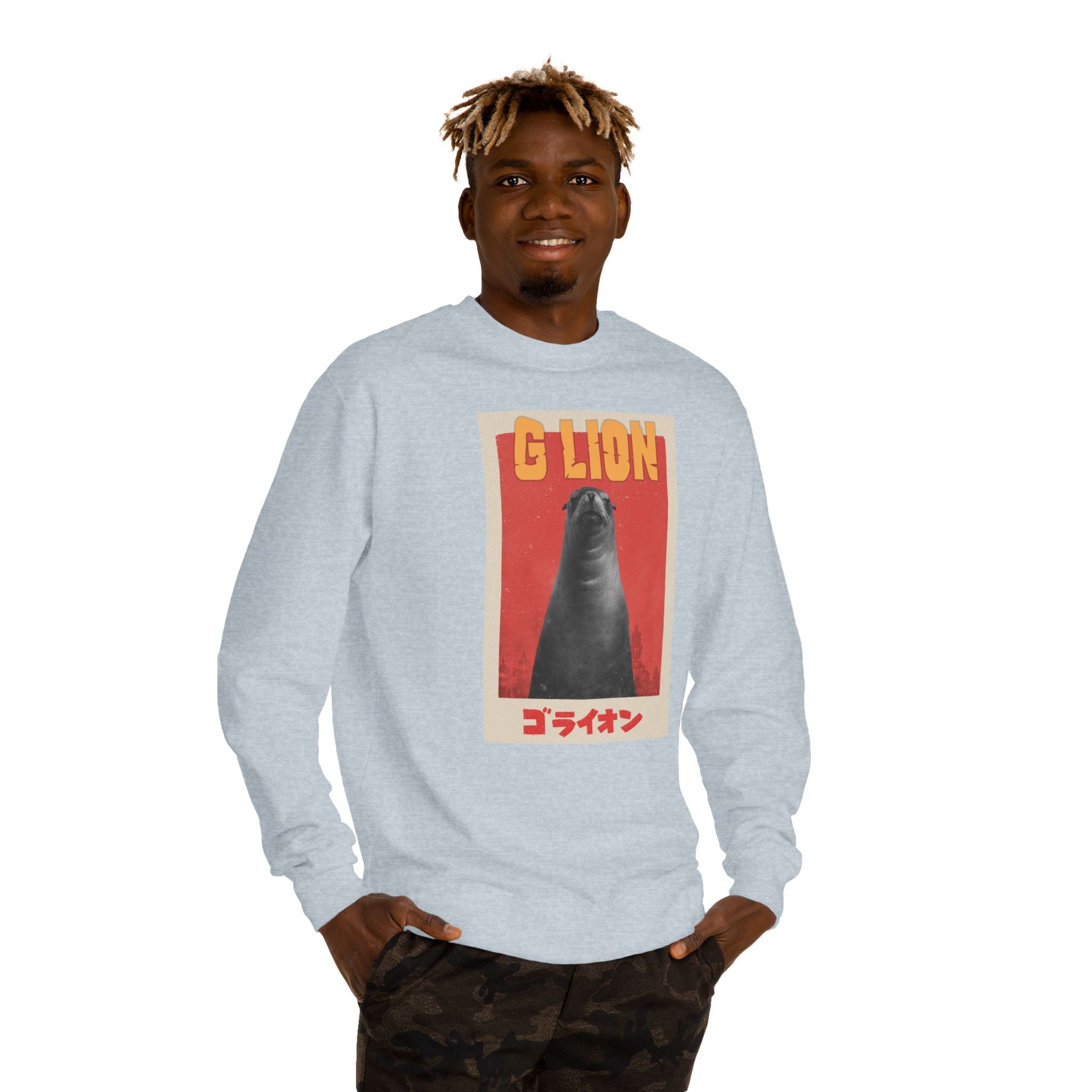 G Lion Vintage Crewneck Sweatshirt — Retro Godzilla Graphic