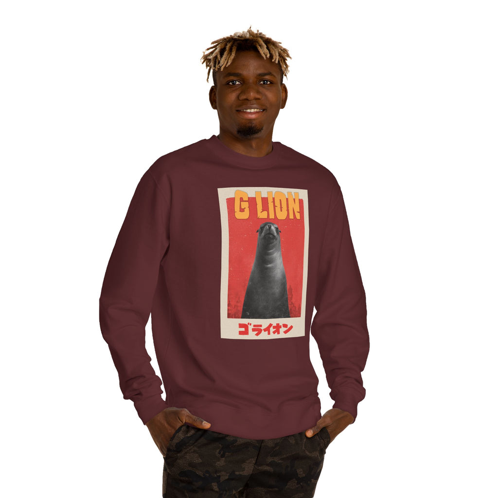 G Lion Vintage Crewneck Sweatshirt — Retro Godzilla Graphic