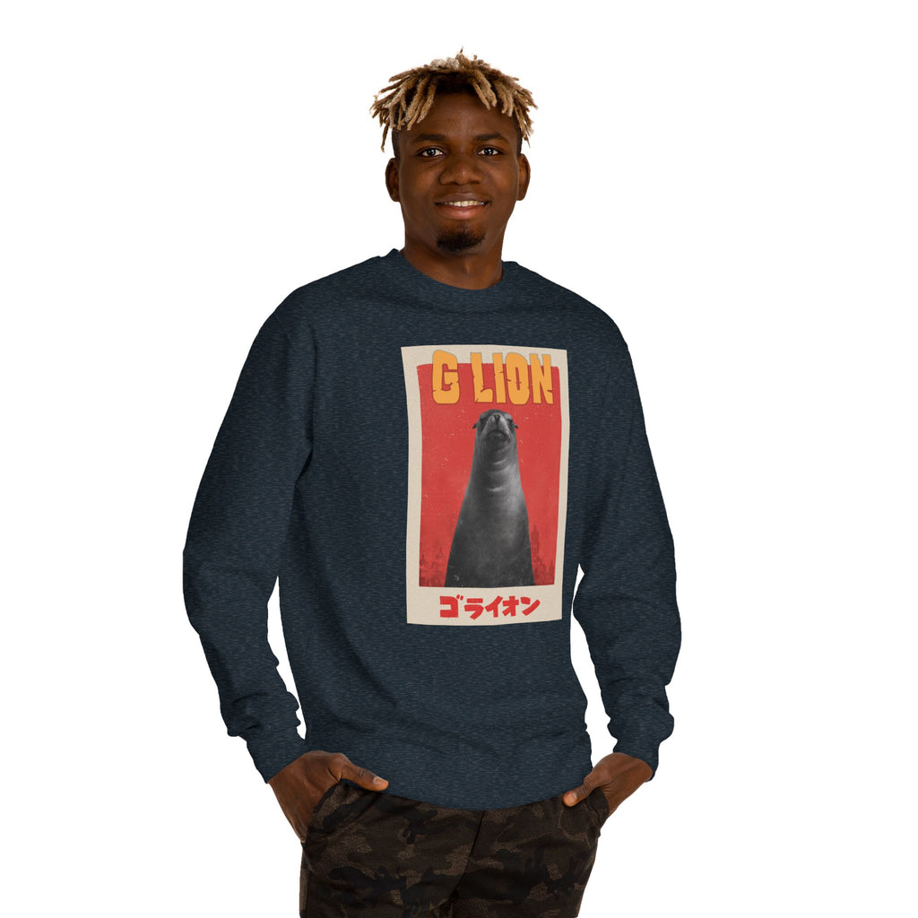 G Lion Vintage Crewneck Sweatshirt — Retro Godzilla Graphic