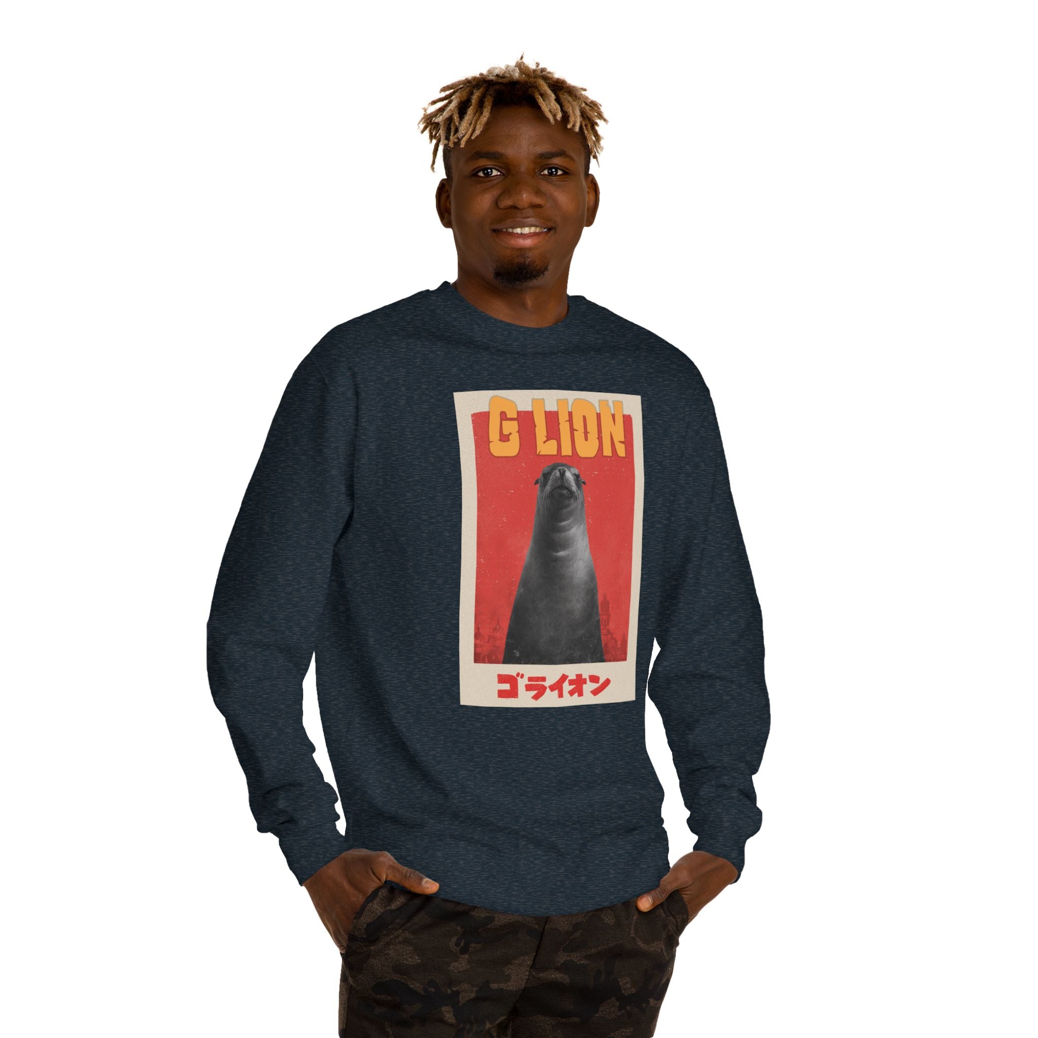 G Lion Vintage Crewneck Sweatshirt — Retro Godzilla Graphic